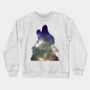 Galaxy Wolf howl light Crewneck Sweatshirt